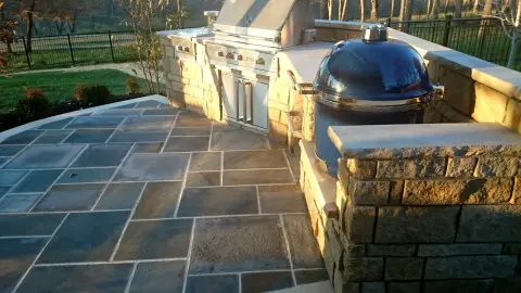 Custom grill island